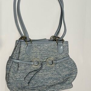 Studio Works Blue Textured Shoulder Bag with Elegant Design